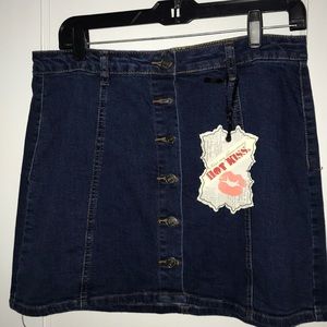 NWT denim skirt-button up